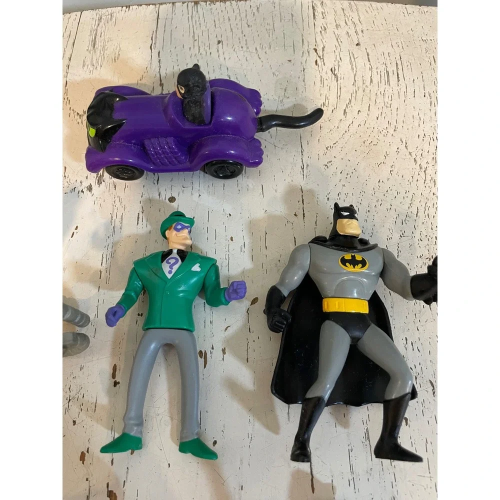 Vintage DC Marvel Action Figure Lot Batman Spider-Man Batgirl‎ Riddler 90s Toys